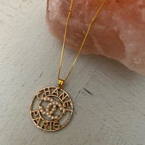 Vintage Chanel Button Repurposed as Necklace
